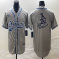 Nike Los Angeles Dodgers blank gray majestic baseball MLB jerseys -BD 04