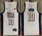 Team USA #10 Jayson Tatum Nike white Swingman Player Jerseys