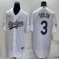 Nike Los Angeles Dodgers #3 Chris Taylor white new majestic baseball Jerseys-BD