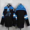 Custom Carolina Panthers blank skyblue black nfl Hooded Sweatshirt