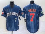 2023 World Cup Mexico #7 Julio Urias blue majestic baseball jerseys 15