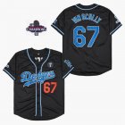 2024 World Series Champions Los Angeles Dodgers #67 Honor Vin Scully black Throwback baseball Jerseys-SG