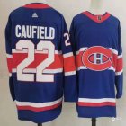 Adidas Montreal Canadiens #22 Cole Caufield blue hockey jersey-PD