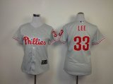 Philadelphia Phillies 33 LEE grey women mlb jersey