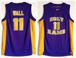 Holy Rams 11 John Wall Purple High School Basketball Jersey