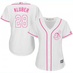 2017 Women Cleveland Indians #28 Corey Kluber white majestic mlb jersey