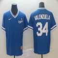 Nike Los Angeles Dodgers #34 Fernando Valenzuela Blue throwback baseball jersey