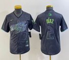 Youth Nike Tampa Bay Rays #2 Yandy Diaz black majestic baseball jersey city version