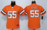 Women Nike Denver Broncos 55 Chubb Navy Orange Color Rush Player jersey