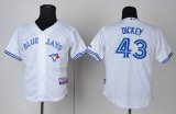 Toronto Blue Jays #43 R.A. Dickey White MLB Kid Jerseys