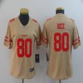 Women Nike 49ers #80 Jerry Rice yellow Color Rush Limited Jersey-Inverted version