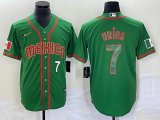 2023 World Cup Mexico #7 Julio Urias green red majestic baseball jerseys 74