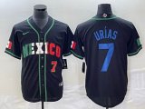 2023 World Cup Mexico #7 Julio Urias black majestic baseball jerseys 91