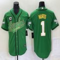 Nike Philadelphia Eagles #1 Jalen Hurts green baseball jerseys Joint name-BD 01