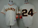 San Francisco Giants #24 Willie Mays beige baseball jerseys