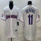 2023 World Cup Dominican Republic's #11 Will Devers white majestic baseball jerseys 08