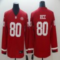 49ers #80 Jerry Rice red nike Color Rush Limited Long sleeves Jersey