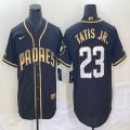 Nike San Diego Padres #23 Fernando Tatis Jr. black gold majestic baseball jersey-BD