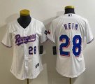 Women Nike Texas Rangers #28 Jonah Heim white majestic baseball jerseys-XD 01