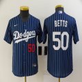 Youth Nike Los Angeles Dodgers #50 Mookie Betts blue majestic baseball Jersey-BD