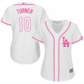 2017 Women Los Angeles Dodger #10 Turner White majestic mlb jersey