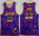 Los Angeles Lakers #23 LeBron James red blue fashion NBA basketball jersey-HL