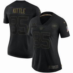 Women Nike 49ers #85 George Kittle black Salute To Service Limited Jersey-BD