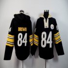 Pittsburgh Steelers #84 Antonio Brown black nfl Hooded Sweatshirt