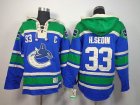 Vancouver Canucks #33 H.SEDIN Blue nhl Hooded Sweatshirt