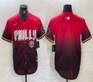 Nike Philadelphia Phillies blank red majestaic baseball jersey city version-BD 01