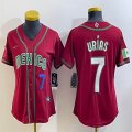 Youth 2023 World Cup Mexico #7 Julio Urias red majestic baseball jerseys 05