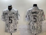 Washington Commanders #5 Jayden Daniels Nike Arctic Camo 2024 Salute to Service Limited