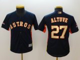 Youth Houston Astros Jose Altuve 27# blue 2018 World Series Champions jerseys