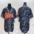 Nike Kansas City Chiefs blank gray camo baseball jerseys Joint name-BD