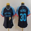 Women National League #30 Paul Skenes Nike Navy 2024 MLB All-Star Game Limited Player Jersey 01