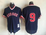 Boston Red Sox #9 blue throwback baseball jersey