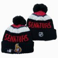 2024 Ottawa Senators black white NHL Sports Cuffed Knit Hats