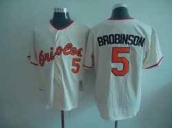 Baltimore Orioles 5 Brooks Robinson Throwback Baseball Cream mlb Jerseys