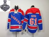 2014 stanley cup Rangers #61 Rick Nash Blue NHL Hooded Sweatshirt