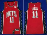 Nike Brooklyn Nets #11 Kyrie Irving red NBA basketball Jersey with Sponsor patch-HL