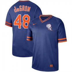 Nike New York Mets #48 Jacob DeGrom blue throwback baseball jerseys