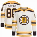 Adidas Boston Bruins #88 David Pastrnak White black hockey jersey -FH