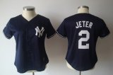 New York Yankees Derek Jeter #2 Dark Blue NFL Women Jerseys