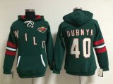 Women Minnesota Wild #40 Devan Dubnyk green nhl Hooded Sweatshirt