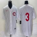 Nike Cincinnati Reds #3 white throwback majestic baseball jerseys -BD