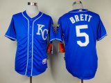 Kansas Royals 5 George Brett blue baseball jerseys