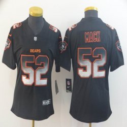 Women Nike Bears #52 Khalil Mack black Color Rush Limited Jersey Fireworks version