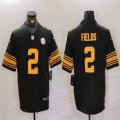 Nike Pittsburgh Steelers #2 Justin Fields black Yellow Color Rush Limited Jersey