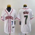 Youth 2023 World Cup Mexico #7 Julio Urias white majestic baseball jerseys 10