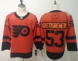 Adidas Philadelphia Flyers #53 Shayne Gostisbehere orange hockey jersey